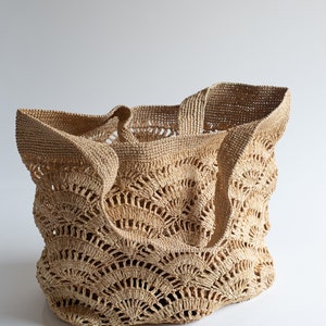 Bolso artesanal de rafia, bolso mujer, bolso verano, natural, tejido a mano, hecho en Madagascar, bolso de hombro, bolso de paja natural