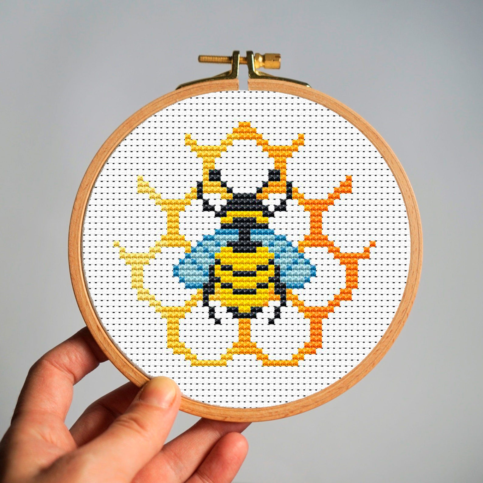 Bee Cross stitch pdf pattern Honey pattern cross stitch small Etsy