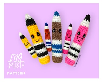 No Sew Pencil Crochet Pattern, Crochet Pattern 3 in 1, Pencil, DIY Crochet Tutorial, Amigurumi, PDF