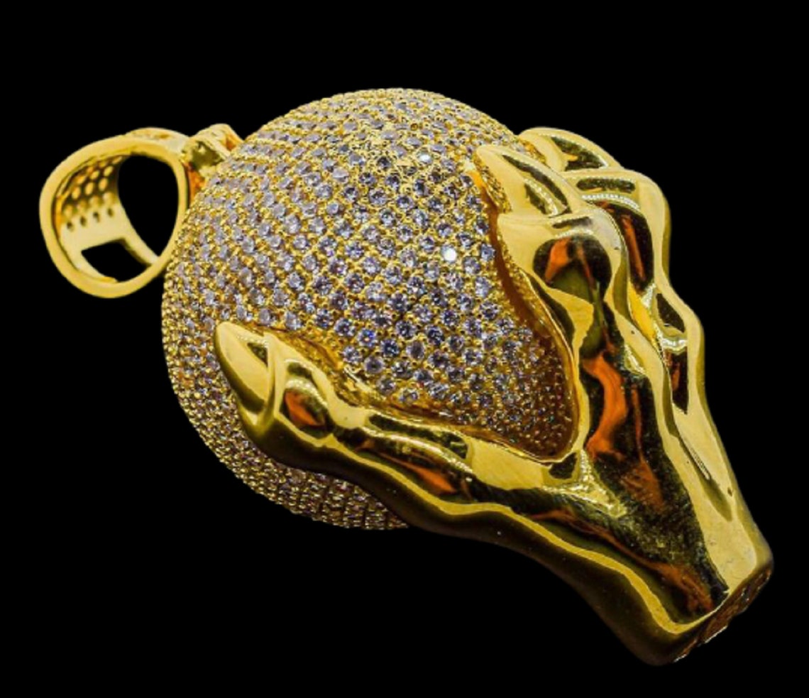 Hip Hop Charm Pendant /1.30 Ct Round Cut VVS1/D Diamond Etsy