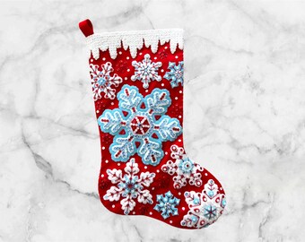 Handmade Felt Christmas Stocking: Frosted Flurries, Personalized Holiday Decor