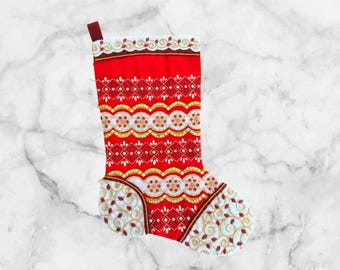 Finished Bucilla Timeless Elegance Christmas Stocking | Personalized Handmade Felt Stocking | Family Heirloom Gift