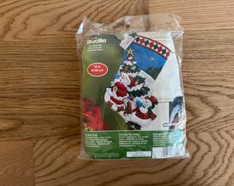 Handmade Bucilla Felt Christmas Stocking: Personalized Holiday Decor