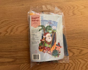 Handmade Bucilla Felt Christmas Stocking: Tropical Tidings