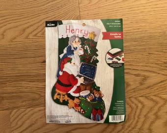 Handmade Bucilla Felt Christmas Stocking: Emails to Santa