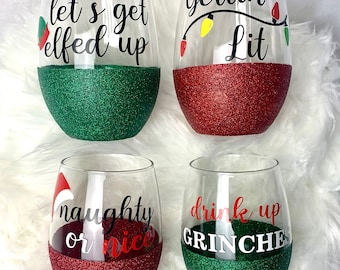 Red and Green Festive Xmas Glassware Painted with Stem 14 oz Set of 2 Holiday Nutcracker Toy Soldier Design Christmas Wine Glasses Red and Green Festive Xmas Glassware Painted with Stem 14 oz Set of 2 Holiday Nutcracker Toy Soldier Design Christmas Wine Glasses