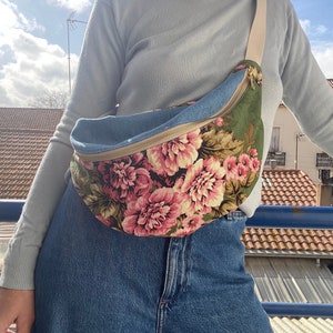 Ethnic fanny pack, floral fanny pack, bike bag