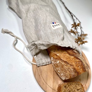 Linen bread bag, Large linen bread bag, linen bag, shopping bag image 6