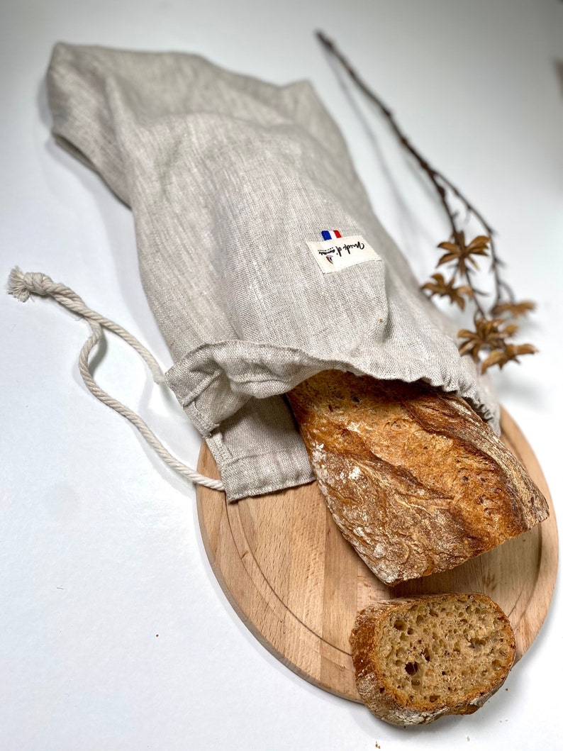 Linen bread bag, Large linen bread bag, linen bag, shopping bag image 6