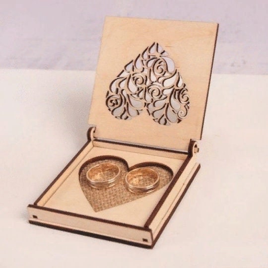 Wedding Rings Box. Laser cut Files SVG DXF CDR vector plans Etsy