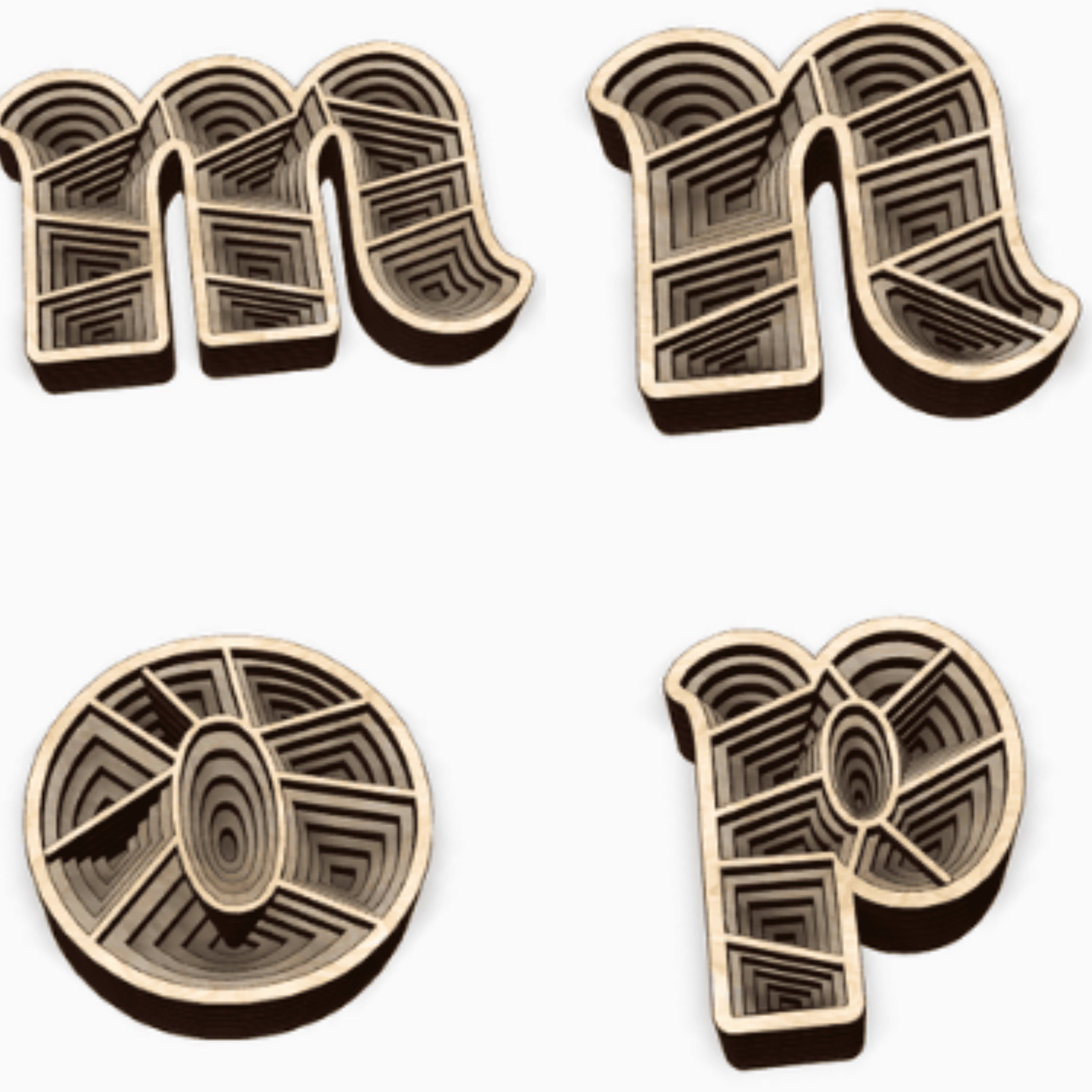 Alphabet small letters. 6 Layers. Laser cut Files SVG DXF CDR Etsy