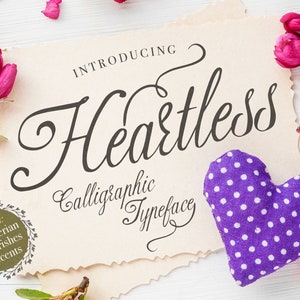 Heartless Handwritten Script Font: Modern Calligraphy Wedding Font