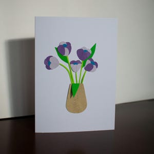 Biglietto di auguri vuoto - Fiori - Biglietto di ringraziamento - Biglietto per la festa della mamma