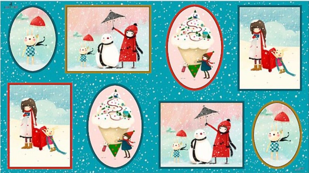 Santoro Cotton Fabric Panel Warm Wishes Gorjuss Etsy