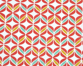 Geometric Cotton Fabric Polly Red