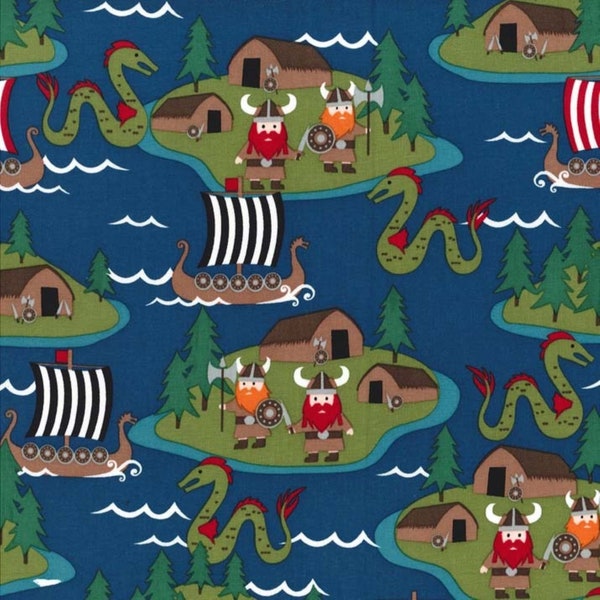 Vikings Cotton Fabric by Michael Miller