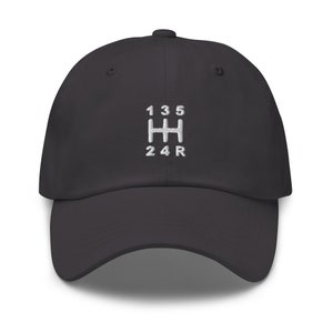 5-Speed Manual Transmission Stick Shift Dad Hat Dark Grey