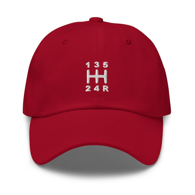 5-Speed Manual Transmission Stick Shift Dad Hat Cranberry