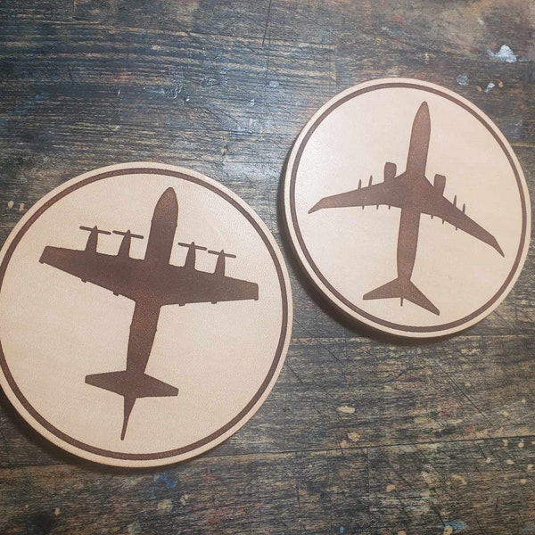 P3 ORION & P8 POSEIDON Inspired Leather Coffee Coaster 2pc