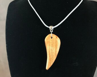 3.5 GreenBlue Striped Round TuskClaw Shaped Dyed Wooden Pendant with Gold Plated Cap TR040-BL Approx. Measuring 22mm x 90mm