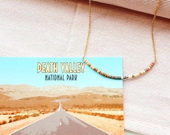 Death Valley National Park ketting, natuurliefhebber cadeau, natuur geïnspireerde sieraden, Californië geschenken, nationaal park liefhebber, woestijn kleur sieraden