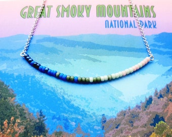 Great Smoky Mountains Gift, Nationaal Park Ketting, Natuurliefhebber Cadeau, Natuur Geïnspireerde Sieraden, Nationaal Park Minnaar, Bergketting Goud