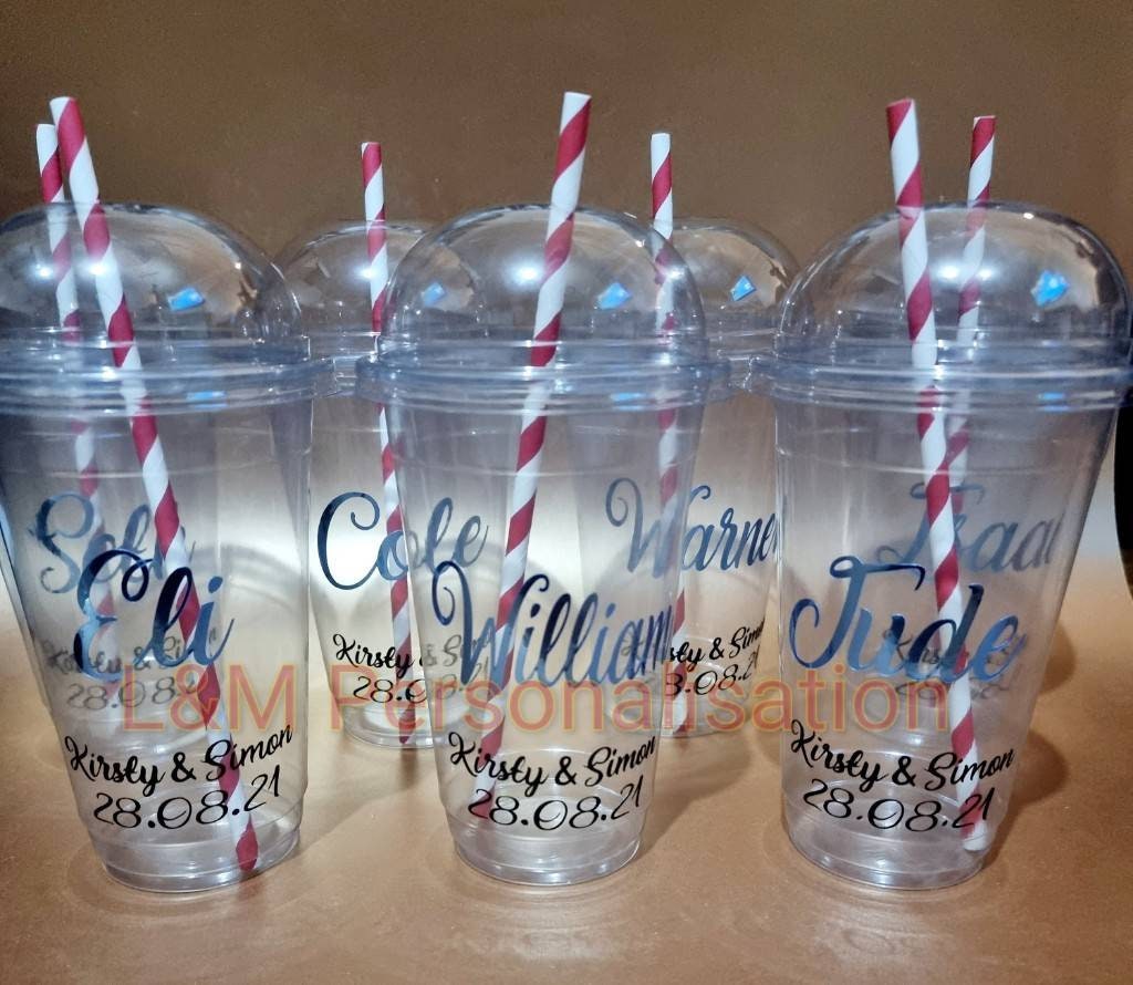 Personalised 16oz cups with lids and straws Etsy