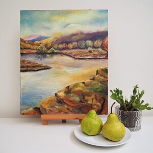 Peinture à l'huile de style moderniste - Rêverie - Post impressionniste - Paysage - Rivière