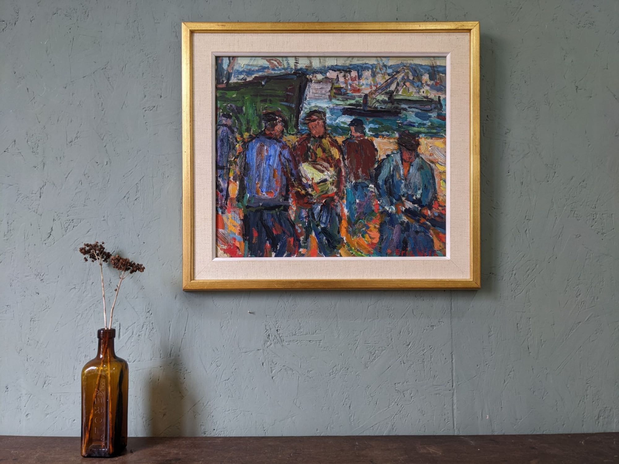 At the Edge. Vintage Swedish Oil Painting by Bo Yson Sjöberg