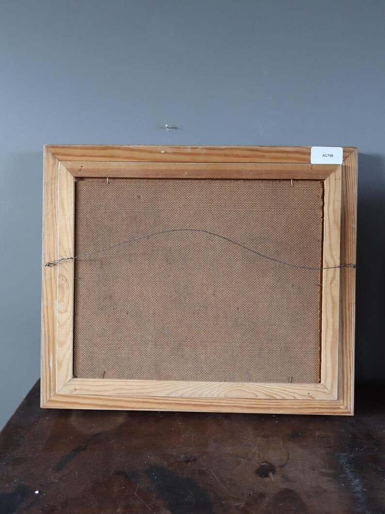 1955 Vintage Modernist Original Swedish Abstract Landscape Oil Painting - "Woodland Rhythm" - Framed Wall Art image 10