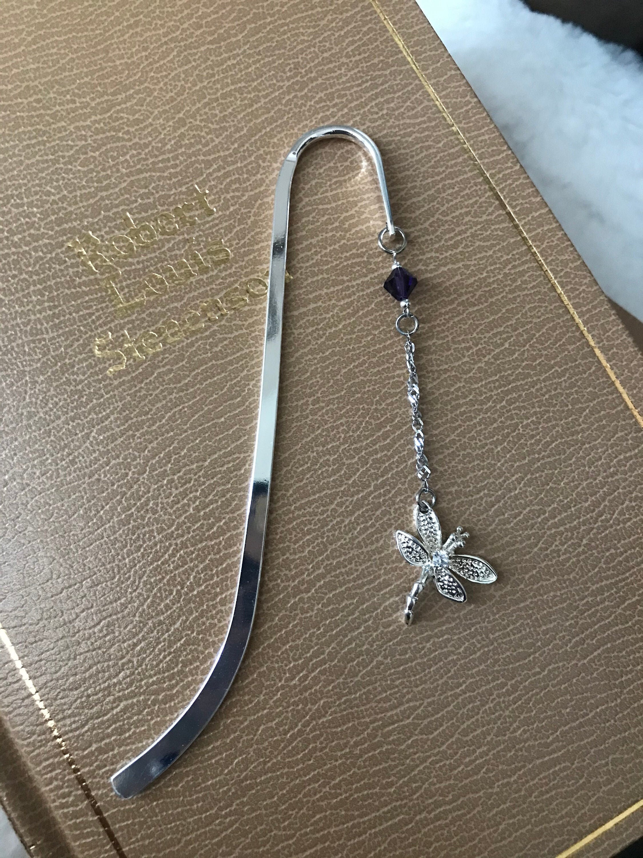 Dragonfly Bookmark Metal Shepherd Hook Bookmark Purple Etsy