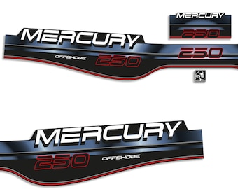 Mercury 250HP Offshore 1994-1998 outboard engine decals sticker set reproduction