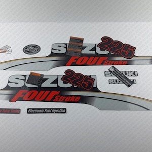 Suzuki DF225 225hp Four Stroke - 2003 - 2009 outboard engine decals sticker set reproduction
