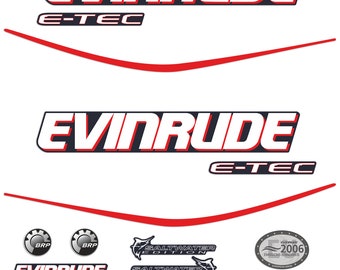 Evinrude 90HP E-tec outboard engine decals sticker set reproduction