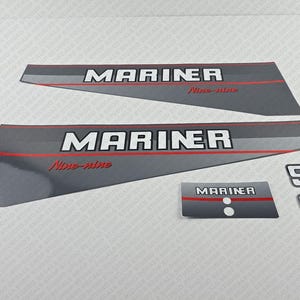 Reproduction d&#39;un jeu d&#39;autocollants pour moteur hors-bord deux temps Mariner 9.9HP Nine-Nine 1991-1996