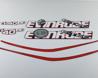 Evinrude 40HP E-tec outboard engine decals sticker set reproduction