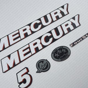 Mercury 5 HP Four Stroke Outboard Engine Decals Sticker Set ...