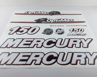 Riproduzione del set di adesivi per motore fuoribordo Mercury Optimax da 150 CV