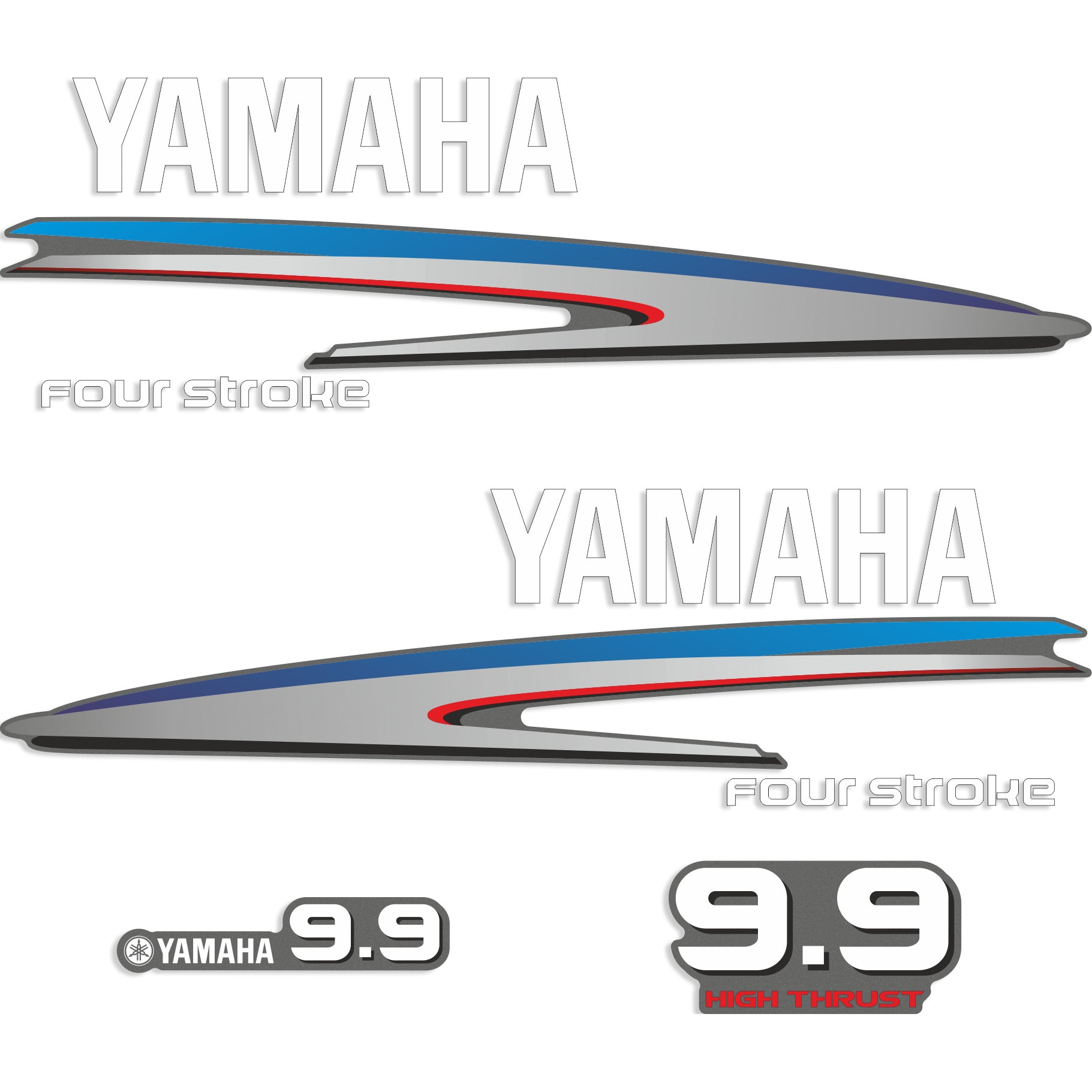 Yamaha 9.9 HP HIGH THRUST Four Stroke Outboard Engine Decals Etsy