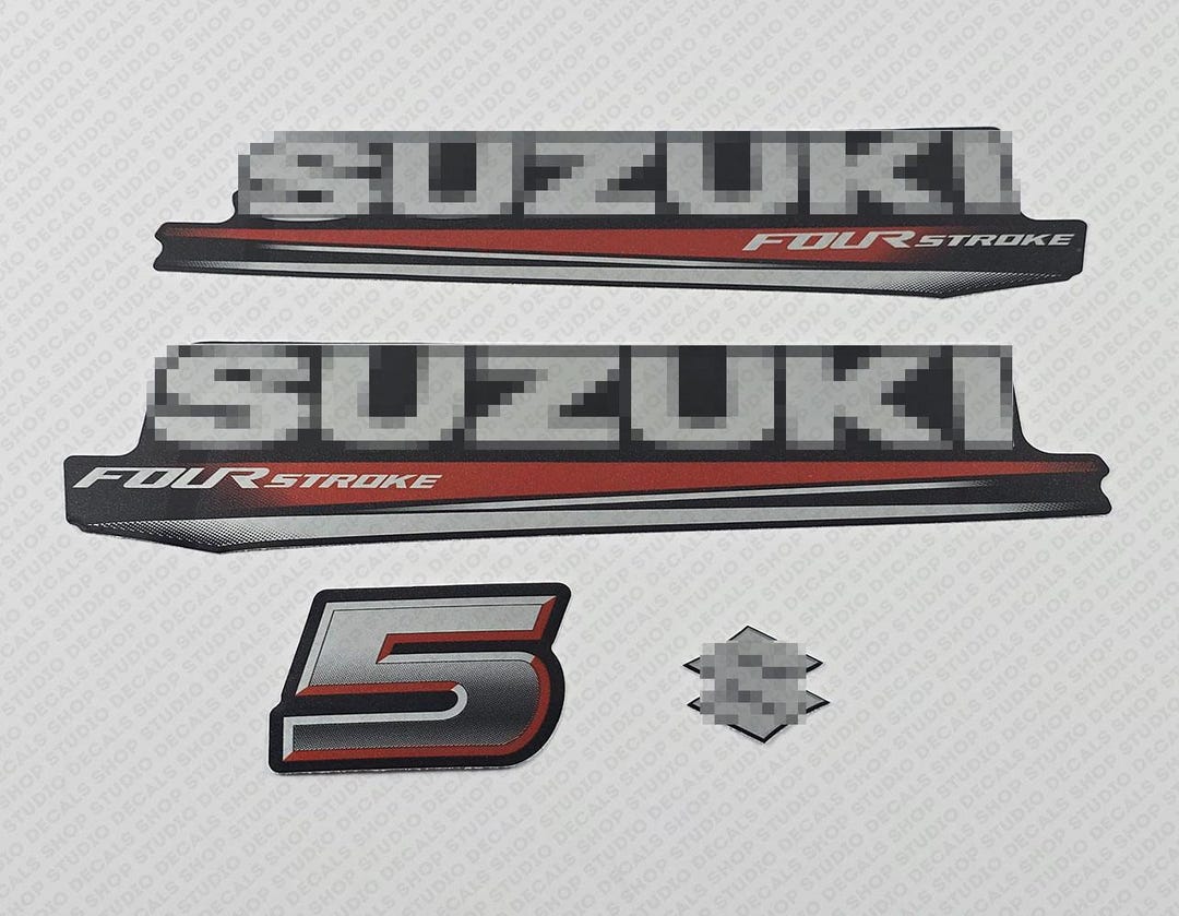 Suzuki DF5 5hp Four Stroke - 2017 Outboard Engine Decals Sticker