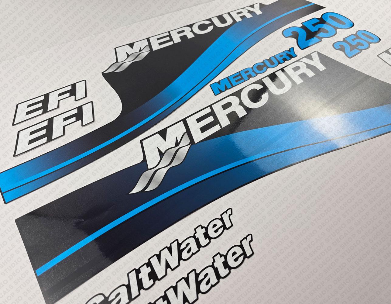 thumbnail image 2 of Mercury 250hp EFI Saltwater Series Outboard Engine Decals – Red Sticker Set 2 of 4