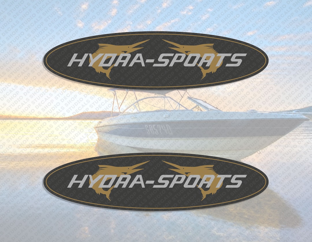 Hydrasports Boat Logo Oval Decals Set of 2 X 6 Etsy