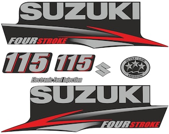 Suzuki DF115 115ch Four Stroke - 2010 - 2013 moteur hors-bord autocollants ensemble reproduction