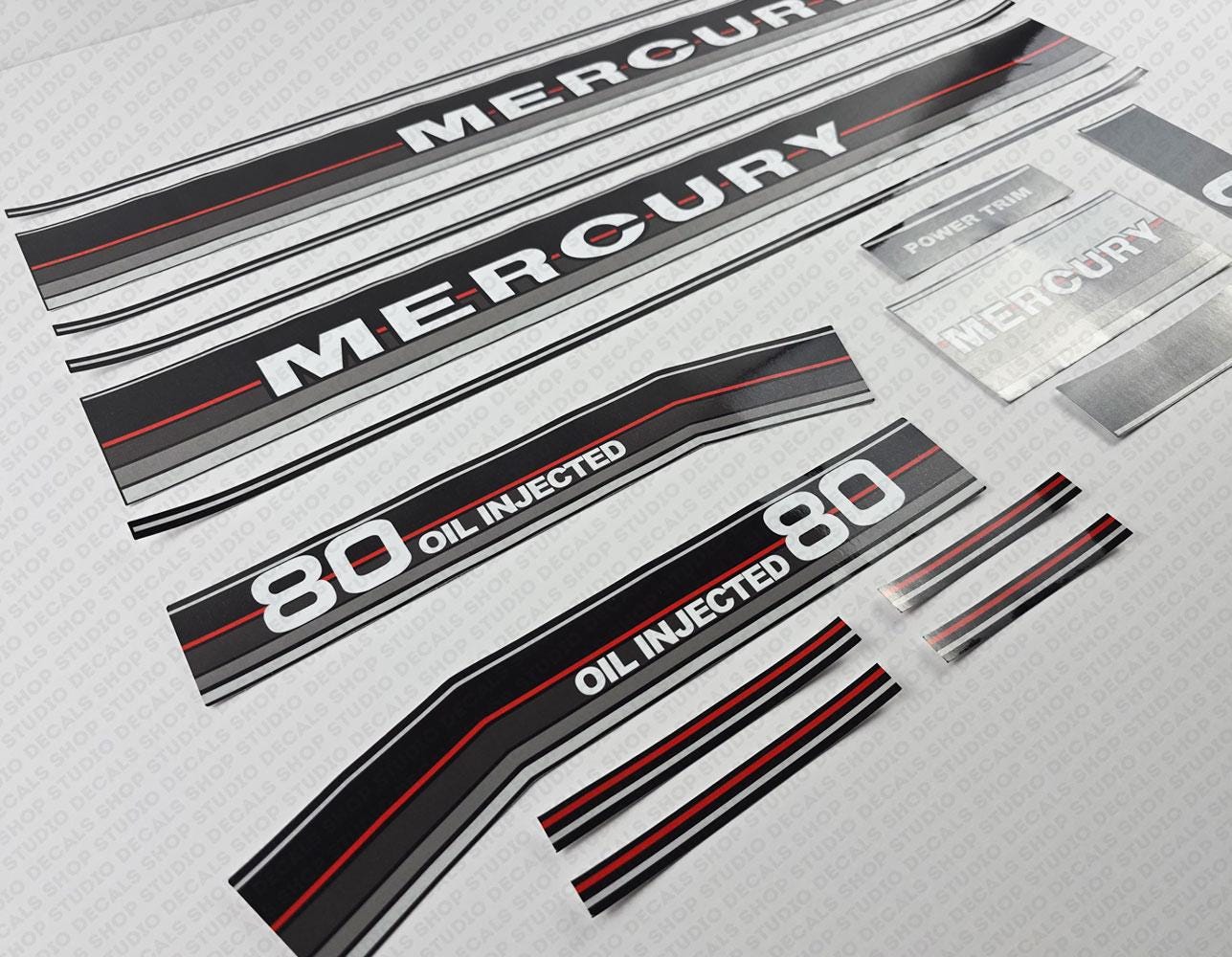 Mercury 80 HP Two Stroke Oil Injected 87-88 Outboard Engine Decals ...