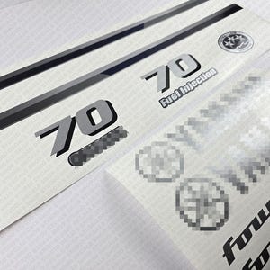 Yamaha 70 HP Four Stroke 2013 Outboard Engine Decals Sticker Set ...
