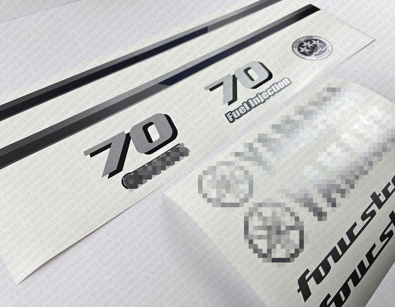 Yamaha 70 HP Four Stroke 2013 Outboard Engine Decals Sticker Set ...
