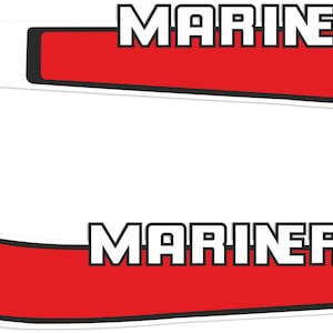 Mariner 4HP 80&#39;s Two Stroke outboard engine decals sticker set reproduction
