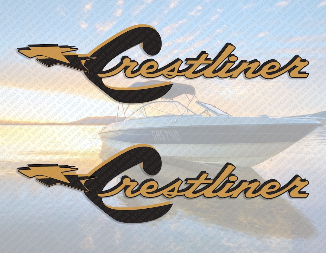 Crestliner Boat Logo Gold Decal Set of 2 X 15.25 Etsy