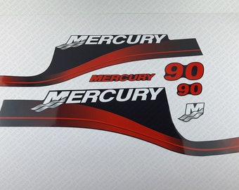 Mercury 90 hp Two Stroke outboard engine decals sticker set reproduction