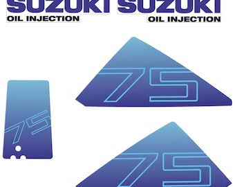 Suzuki DT75 75hp Two Stroke Oil Injected outboard engine decals sticker set reproduction